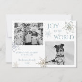 Joy to the World Snowflake Twee foto's van Kerstmi Feestdagenkaart (Voorkant)