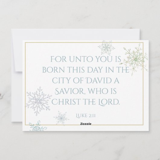 Joy to the World Snowflake Twee foto's van Kerstmi Feestdagenkaart (Achterkant)