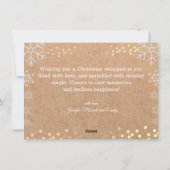 Joy to the World, Snowflakes sprankelt Kraft-foto Feestdagenkaart (Achterkant)