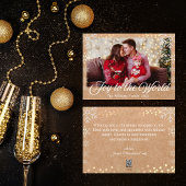 Joy to the World, Snowflakes sprankelt Kraft-foto Feestdagenkaart