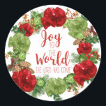 Joy to the World the Lord has come Christmas Ronde Sticker<br><div class="desc">Joy to the world the lord has come christmas ceramic sticker.</div>