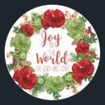 Joy to the World the Lord has come Christmas Ronde Sticker<br><div class="desc">Joy to the world the lord has come christmas ceramic sticker.</div>
