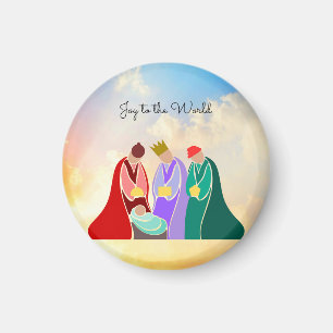 Joy to the World, The Three Wise Mannen Illustrati Magneet