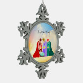 Joy to the World, The Three Wise Mannen Illustrati Tin Sneeuwvlok Ornament (Links)