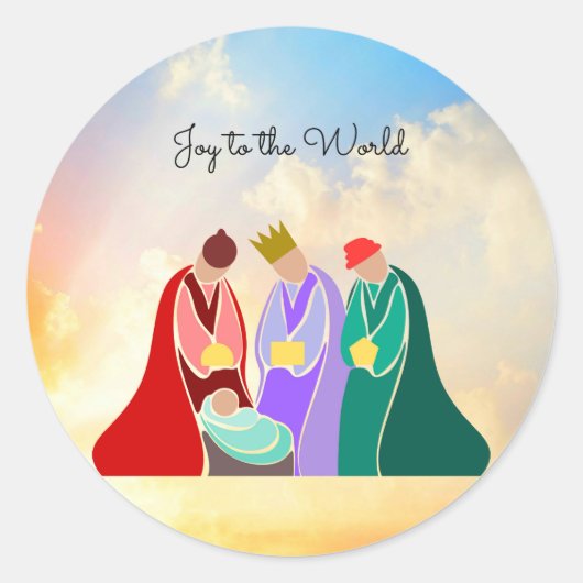 Joy to the World, The Three Wise Men, Ronde Sticker (Voorkant)