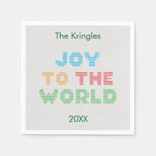 Joy to the World Typografie Kersttrui Servet