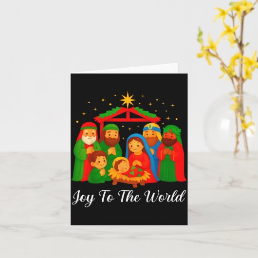 Joy To The World Ugly Christmas Sweater Xmas Squad Kaart (Gele Bloem)