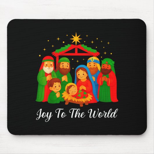 Joy To The World Ugly Christmas Sweater Xmas Squad Muismat (Voorkant)