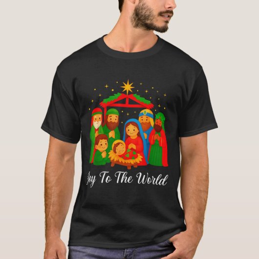 Joy To The World Ugly Christmas Sweater Xmas Squad T-shirt (Voorkant)