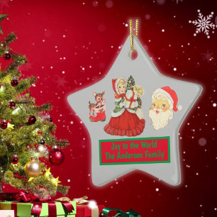 Joy to the World Vintage kerstmonogram   Keramisch Ornament