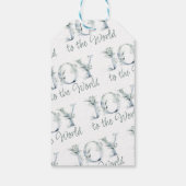 Joy to the World Waterverf Winter Greenery Cadeaulabel (Achterkant)