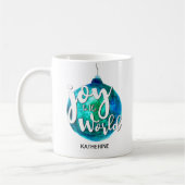 "Joy to the World"-Wereldbol, Kerstmis, aangepast Koffiemok (Links)