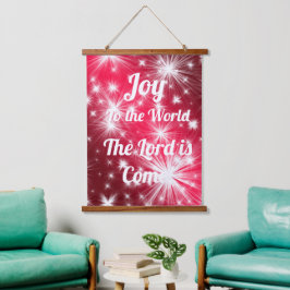 Joy to the World Wood Topped Wall Tapestry Hangend Wandkleed