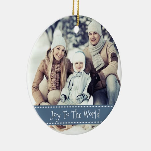JOY to World Custom Keepomwille Photo Kerstmis Keramisch Ornament (Rechts)