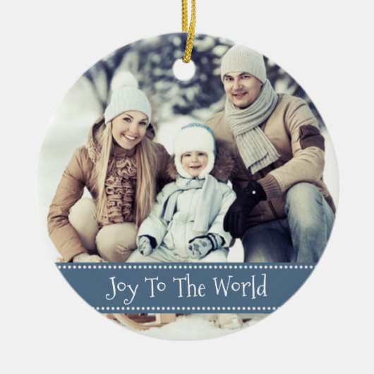 JOY to World Custom Keepomwille Photo Kerstmis Keramisch Ornament (Voorkant)