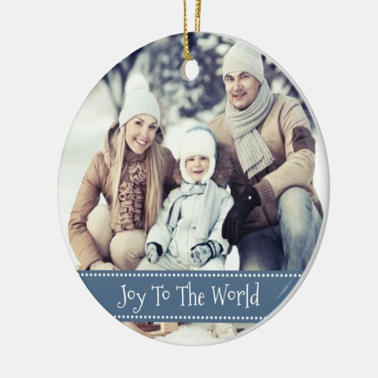 JOY to World Custom Keepomwille Photo Kerstmis Keramisch Ornament (Links)
