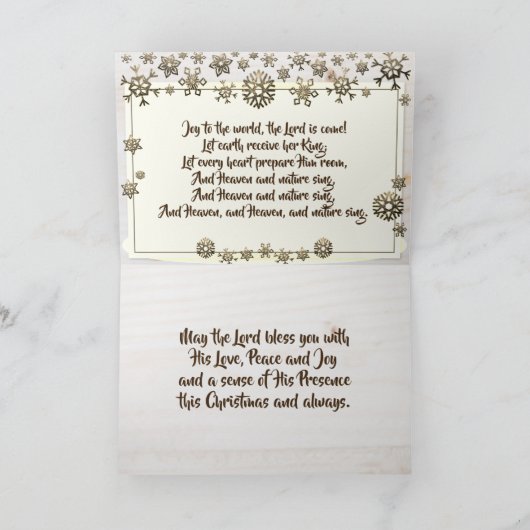 Joy to World de Heer is kerst Carol Feestdagen Kaart (Binnen)