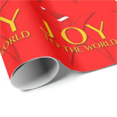 Joy to World in Red Cadeaupapier (Rol Hoek)