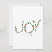 Joy to World KerstGreen Wreath & Berries Feestdagenkaart (Voorkant)