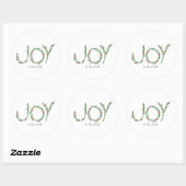 Joy to World KerstGreen Wreath & Berries Ronde Sticker (Vel)