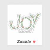Joy to World KerstGreen Wreath & Berries Sticker (Vel)