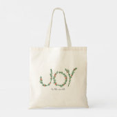 Joy to World KerstGreen Wreath & Berries Tote Bag (Achterkant)