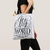 Joy to World Kerstkalligraphy White Tote Bag (Dichtbij)
