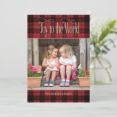 Joy to World Kerstred Black Buffalo Pset Feestdagenkaart (Staand voorkant)