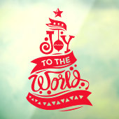 Joy to world Kersttypografie red Raamsticker (Vel 3)