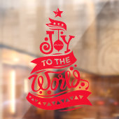 Joy to world Kersttypografie red Raamsticker (Vel 2)
