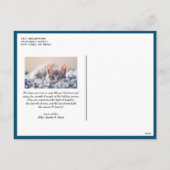 Joy to world Lettering Blue Kerstfoto Feestdagenkaart (Achterkant)