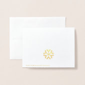 Joy to world modern sneeuwflake kerstgoud folie kaarten (Met envelop)