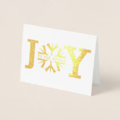 Joy to world modern sneeuwflake kerstgoud folie kaarten (Voorkant)