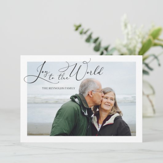 Joy to World Photo Kerstmis Feestdagenkaart (Staand voorkant)