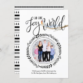 JOY to WORLD PHOTO Modern Festive Robin Xmas Kaart