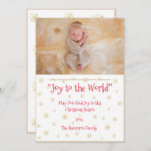 Joy to World Photo Snowflakes kerstKaart (Voorkant / Achterkant)