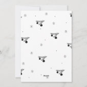 Joy to World Snowflake Black and White Photo Feestdagenkaart (Achterkant)