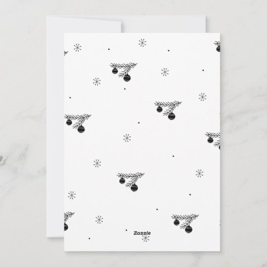 Joy to World Snowflake Black and White Photo Feestdagenkaart (Achterkant)