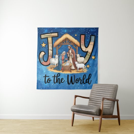Joy To World Tapijt Wandkleed (In situ)