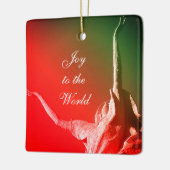 "Joy to world"/"The Lord has come", rode engel Keramisch Ornament (Links)