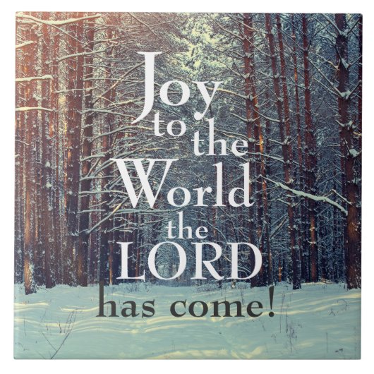 Joy to World the Lord heeft komaan, Winter Forest Tegeltje (Voorkant)