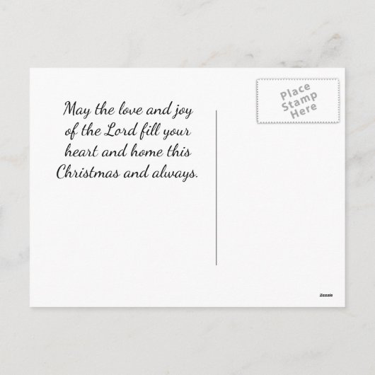 Joy to World the Lord is gekomen, Kerstmis Feestdagenkaart (Achterkant)