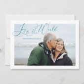 Joy to World Turquoise Foto met Kerstmis Feestdagenkaart (Voorkant)