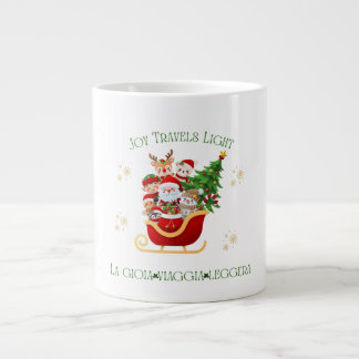 Joy Travels Light – Bilingual Holiday Sleigh  Grote Koffiekop