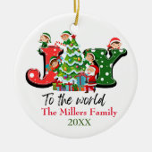 Joy Tree Christmas  naam Keramisch Ornament (Voorkant)