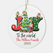 Joy Tree Christmas  naam Keramisch Ornament (Links)