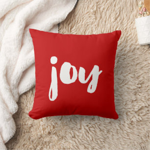 Joy trendy white font kussen