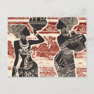 Joy Tribal African Women Village Briefkaart