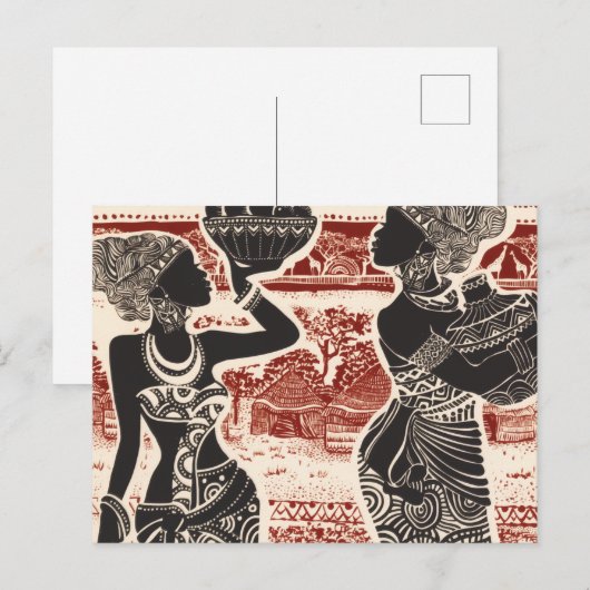  Joy Tribal African Women Village Feestdagenkaart (Voorkant / Achterkant)