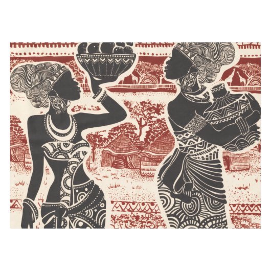  Joy Tribal African Women Village Tafelkleed (Voorkant (Horizontaal))
